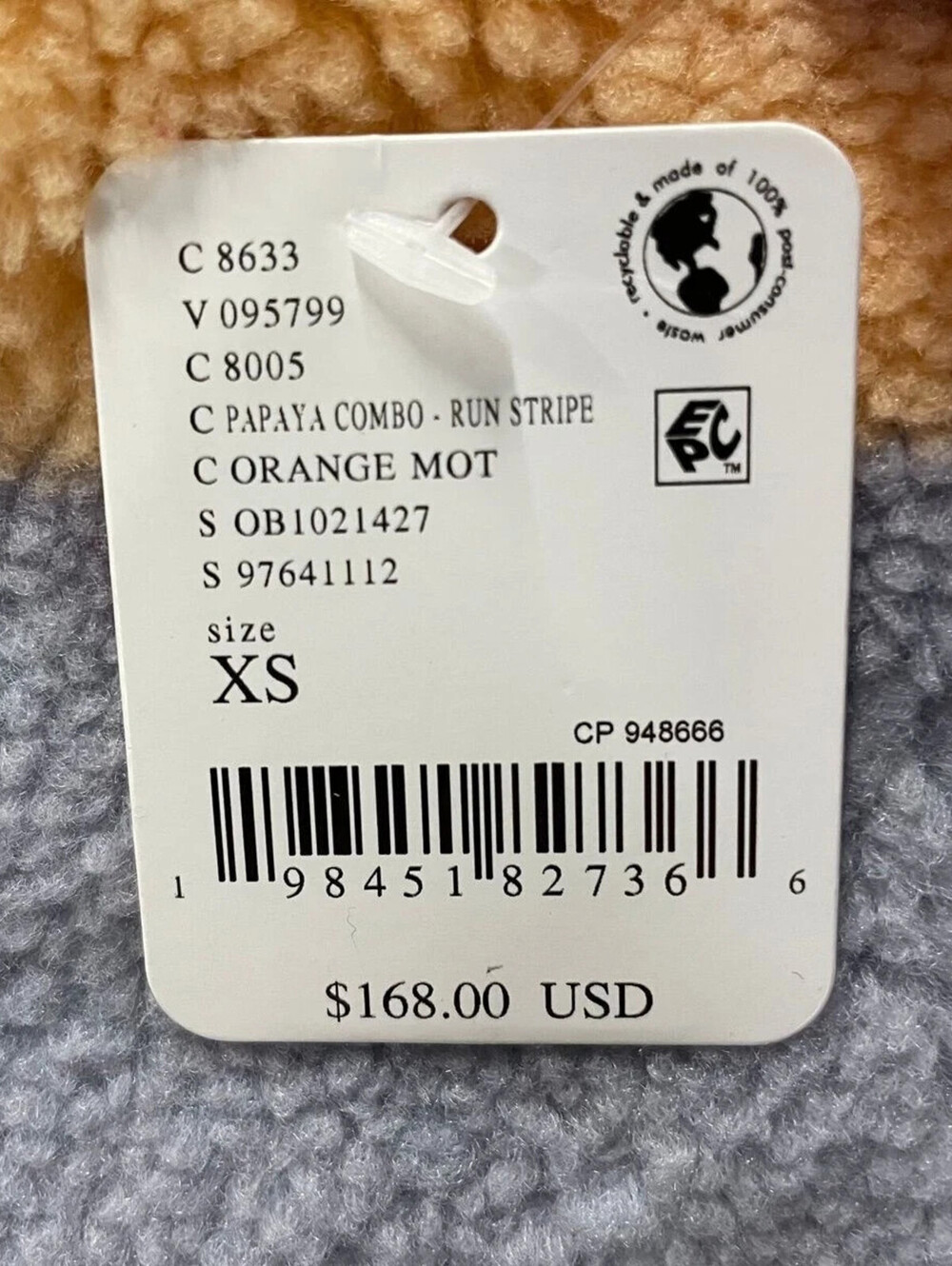 FREE PEOPLE Hit The Slopes Fleece Jacket Women's Size XS Orange Motif NWT $168 - Picture 4 of 8
